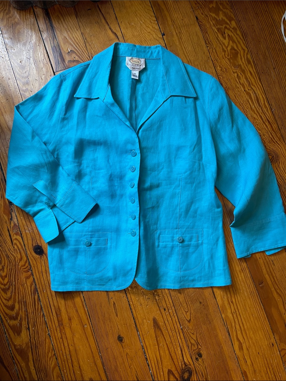 NWOT Talbots Irish linen  jacket/ top. Excellent condition. Size 14 petite